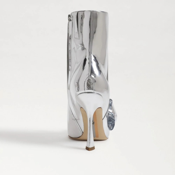 NEW Sam Edelman Esmae Stiletto Ankle Booties Silver Pointed Toes Size 6.5 - Picture 3 of 15